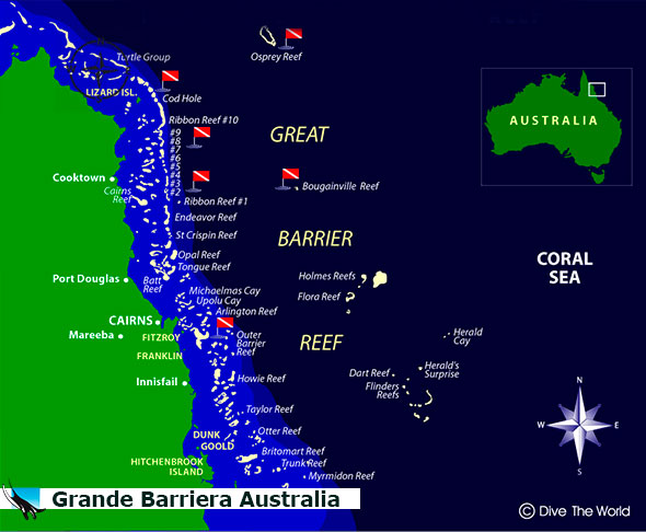 Mappa Australia immersioni