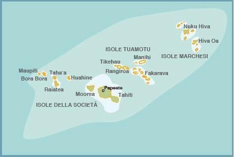 Mappa Polinesia Francese