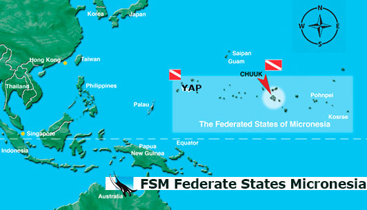 Palau Yap Immersioni Mappa